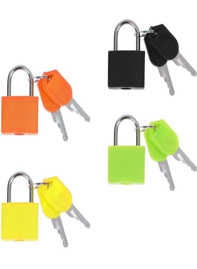 PUTHAK Pack of 4 Luggage Locks with Key Suitcase Locks Outdoor Travel Small Padlocks Coloured Metal Luggage Locks Backpack Lock for Locker Laptop Bag Suitcase (4 Colours) - Image 1